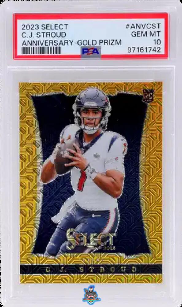 2023 Panini Select Anniversary Gold Prizm CJ Stroud #ANVCST /10