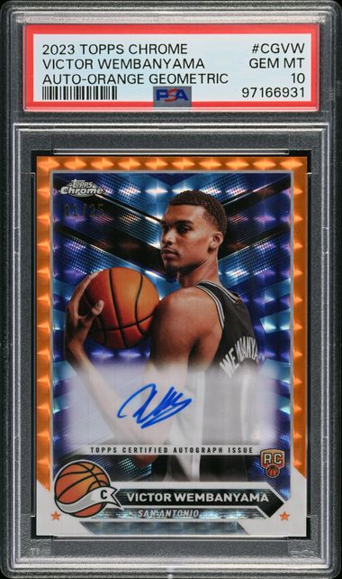 2023 Topps Chrome Victor Wembanyama Autograph Orange Geometric Refractor