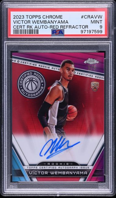 2023 Topps Chrome Certified Rookie Autographs Cert Rk Auto-Red Refractor Victor Wembanyama #CRAVW