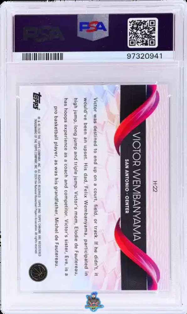 Back of 2023 Topps Chrome Helix Victor Wembanyama #H22