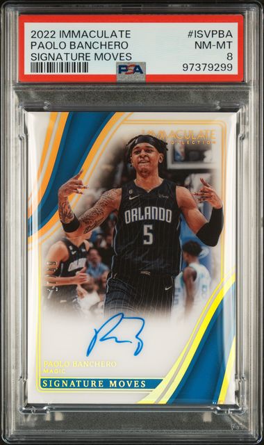 2022 Panini Immaculate Collection Immaculate Signature Moves Paolo Banchero #ISVPBA