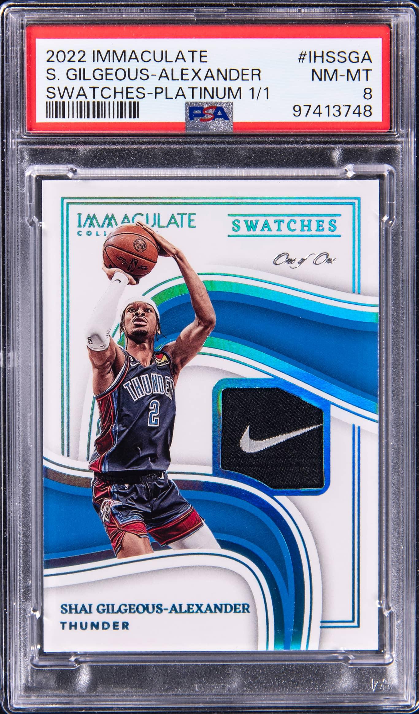 2022 Panini Immaculate Collection Swatches Shai Gilgeous-Alexander Platinum 1/1