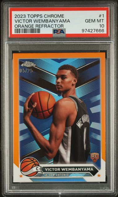 2023 Topps Chrome Orange Refractor Victor Wembanyama #1 /25