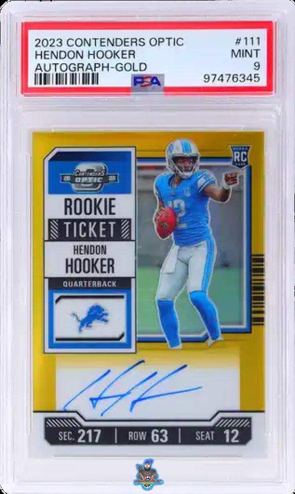 2023 Panini Contenders Optic Rookie Ticket Autograph Gold Hendon Hooker #111 /10