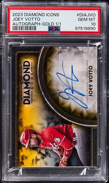 2023 Topps Diamond Icons Diamond Icons Autographs Gold 1/1 Joey Votto #DIAJVO
