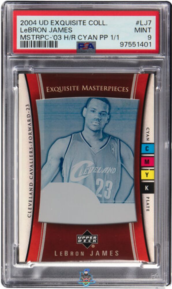 2004 Upper Deck Exquisite Collection Exquisite Masterpieces '03 Honor Roll Cyan Printing Plate LeBron James #LJ7 /1