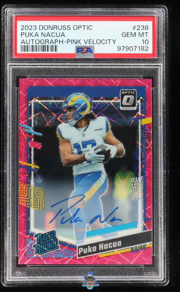 2023 Donruss Optic Rated Rookie Autograph Pink Velocity Puka Nacua #238 /50