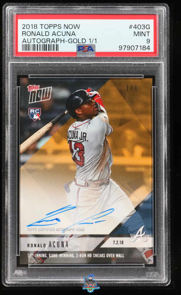 2018 Topps Now Gold Autograph Ronald Acuna Jr. #403G /1