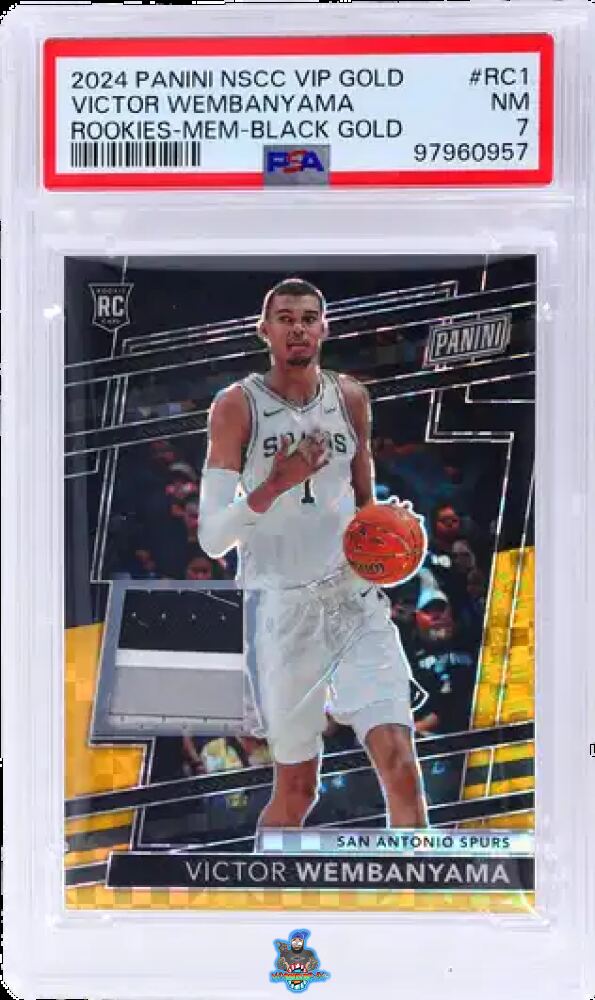 2024 Panini Nscc VIP Gold Rookie Memorabillia Black Gold Victor Wembanyama #RC1 /5