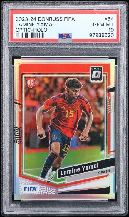 2023 Donruss Optic FIFA Holo Lamine Yamal ROOKIE #54 PSA 10 GEM MINT