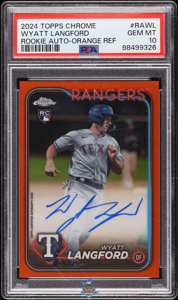 2024 Topps Chrome Rookie Autograph Orange Refractor Wyatt Langford #RAWL /25