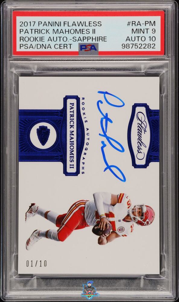 2017 Panini Flawless Rookie Autograph Sapphire Patrick Mahomes II #4 /10