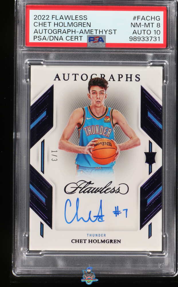 2022 Panini Flawless Flawless Autographs Amethyst Chet Holmgren #20 /3