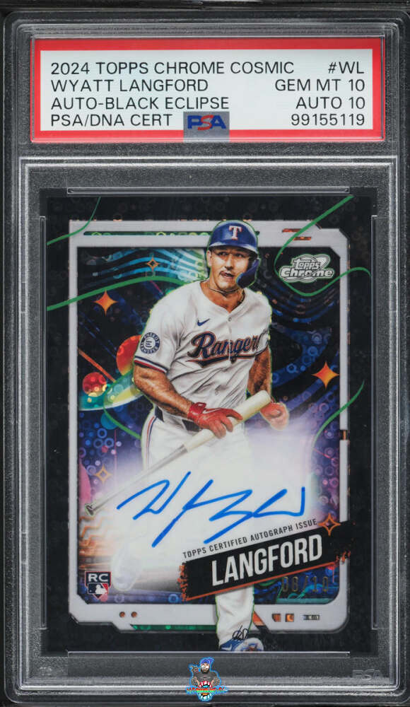 2024 Cosmic Chrome Autographs Black Eclipse Refractors Wyatt Langford #CCAWL