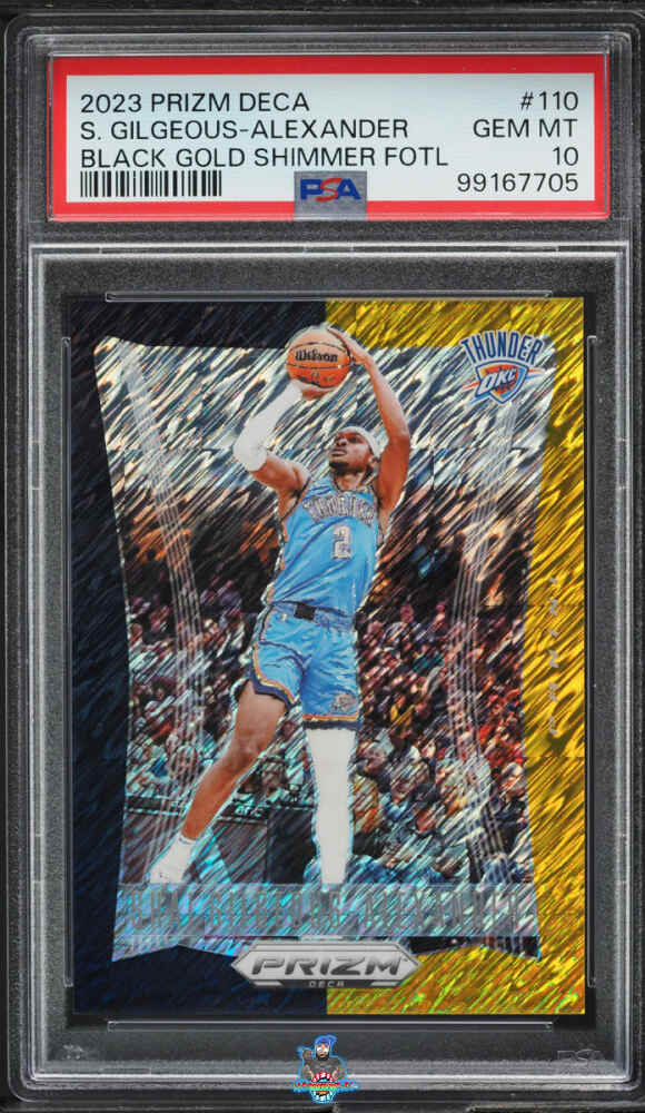 2023 Panini Prizm Deca Black Gold Shimmer Fotl Shai Gilgeous-Alexander #110 /8