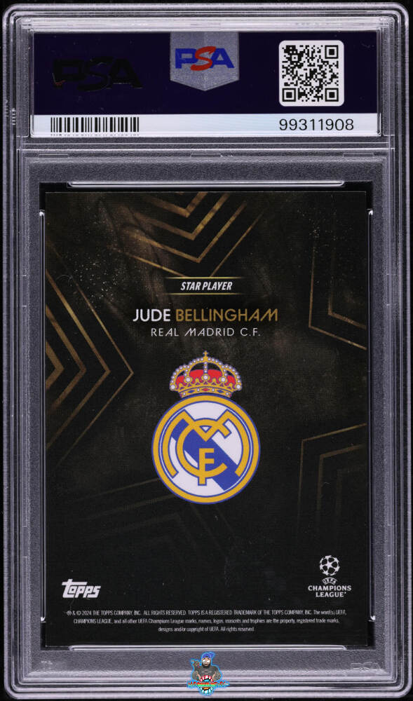 Back of 2023 Topps Knockout UEFA Champions League Star Player Gold Jude Bellingham /1