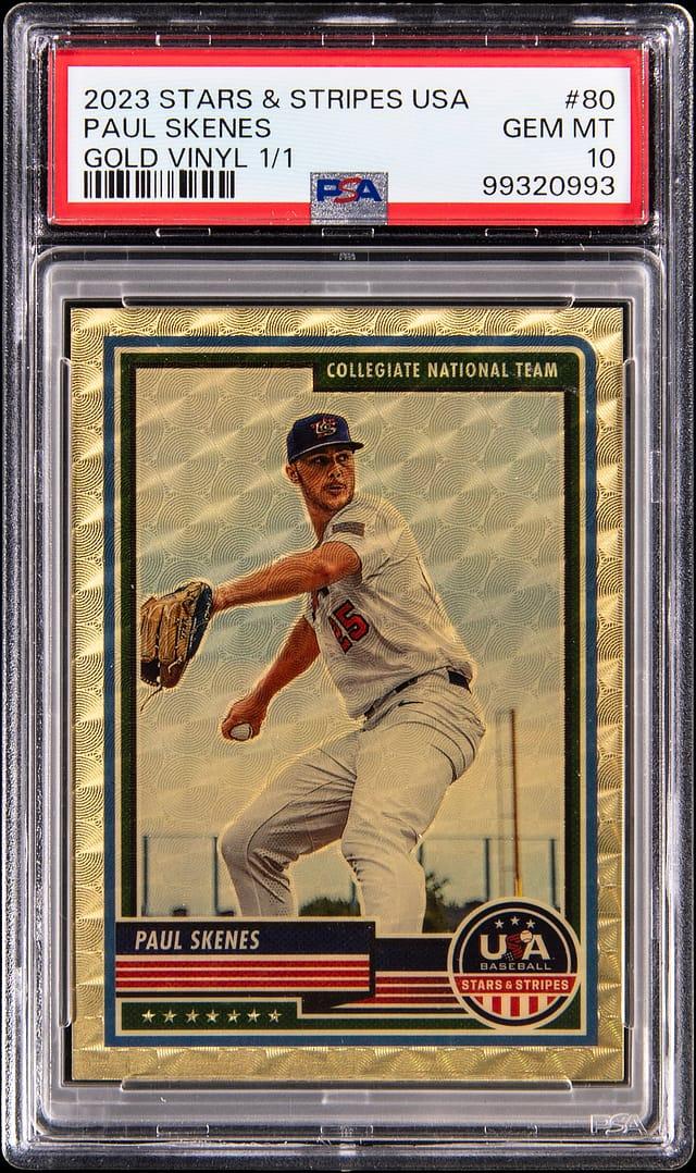 2023 Panini Stars & Stripes USA Gold Vinyl 1/1 Paul Skenes #80