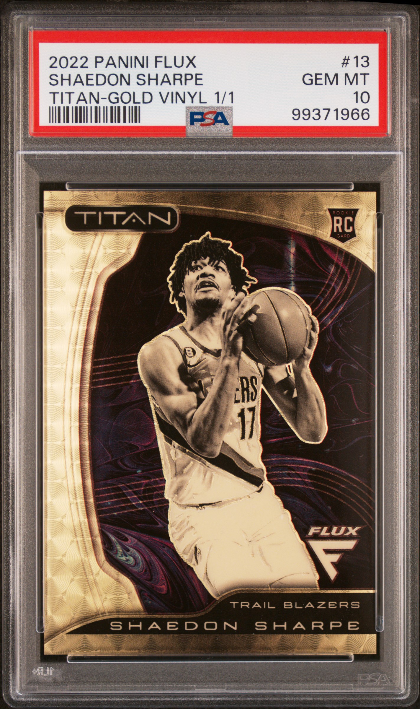 2022 Panini Flux Titan Gold Vinyl Shaedon Sharpe #13 /1
