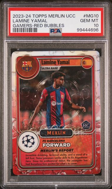 2023 Topps Merlin UEFA Club Competitions Gamers Bubbles Red Lamine Yamal #MG10 /10