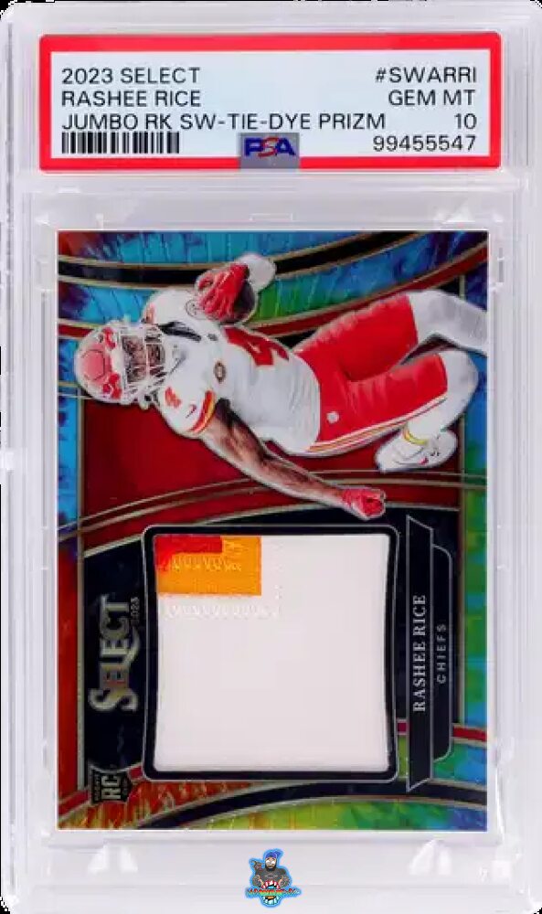 2023 Panini Select Jumbo Rookie Swatch Tie Dye Prizm Rashee Rice #SWARRI /25