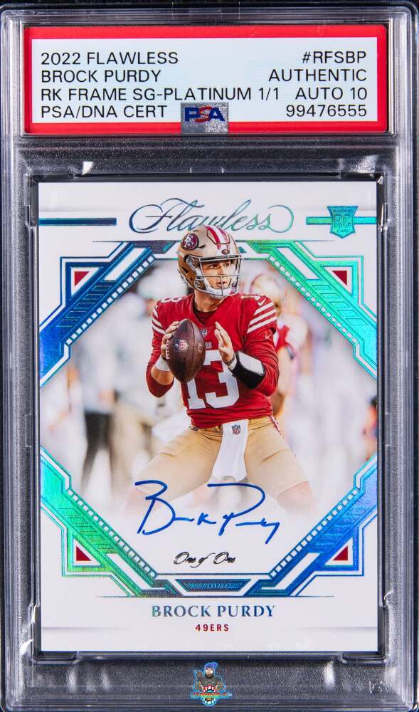 2022 Panini Flawless Rookie Frame Signature Platinum Brock Purdy #19 /1