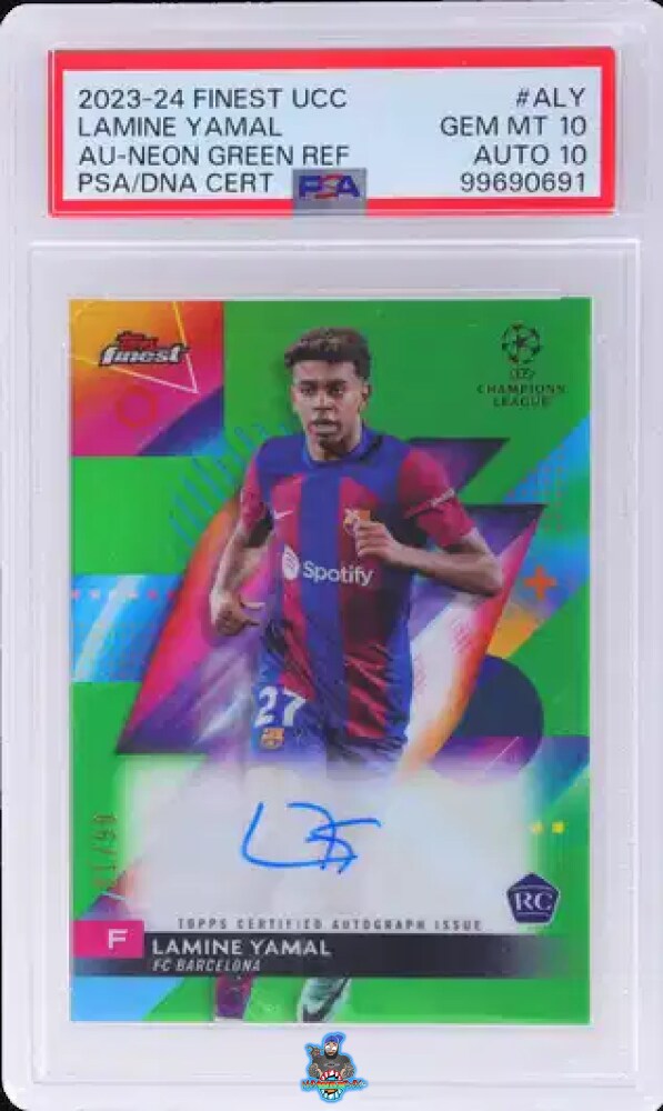 2023 Finest UEFA Club Competition Autograph Neon Green Refractor Lamine Yamal #ALY /99