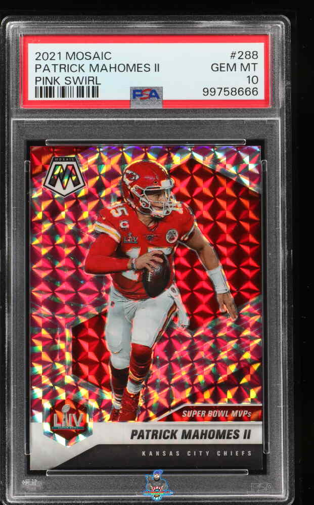 2021 Panini Mosaic Pink Swirl Mosaic Patrick Mahomes II #288 /11