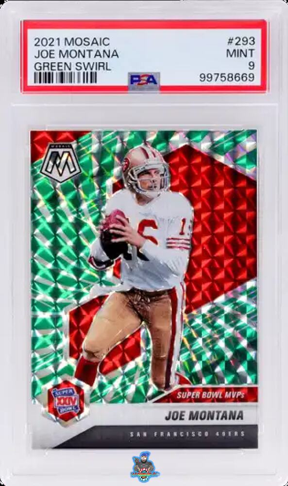 2021 Panini Mosaic Green Swirl Mosaic Joe Montana #293 /11