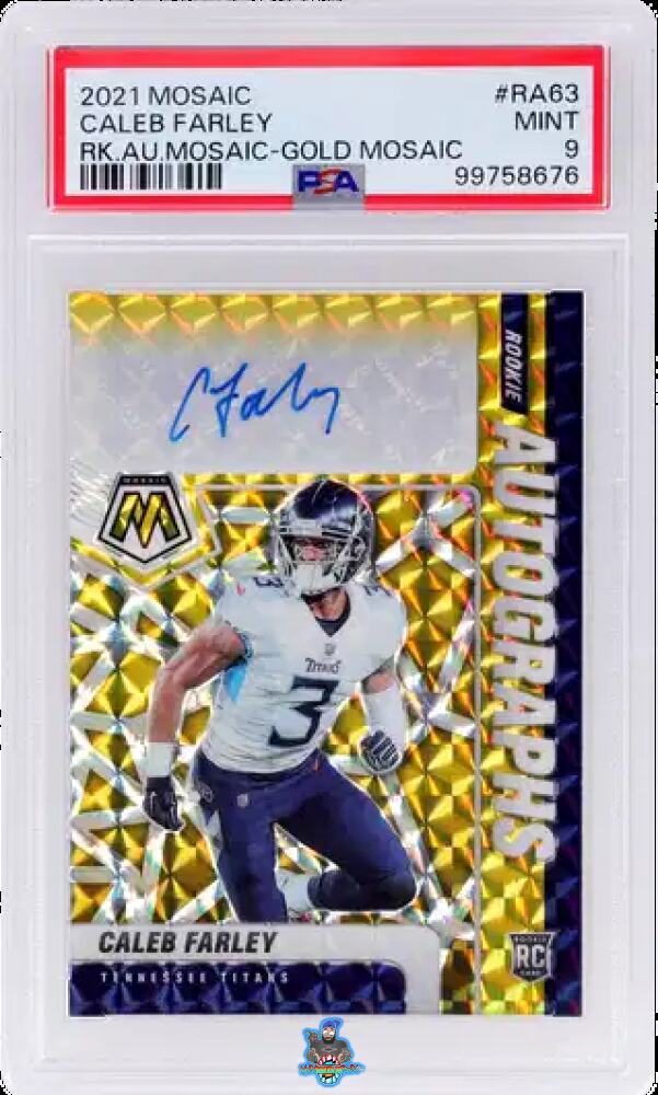 2021 Panini Mosaic Rookie Autographs Mosaic Gold Caleb Farley #63 /10