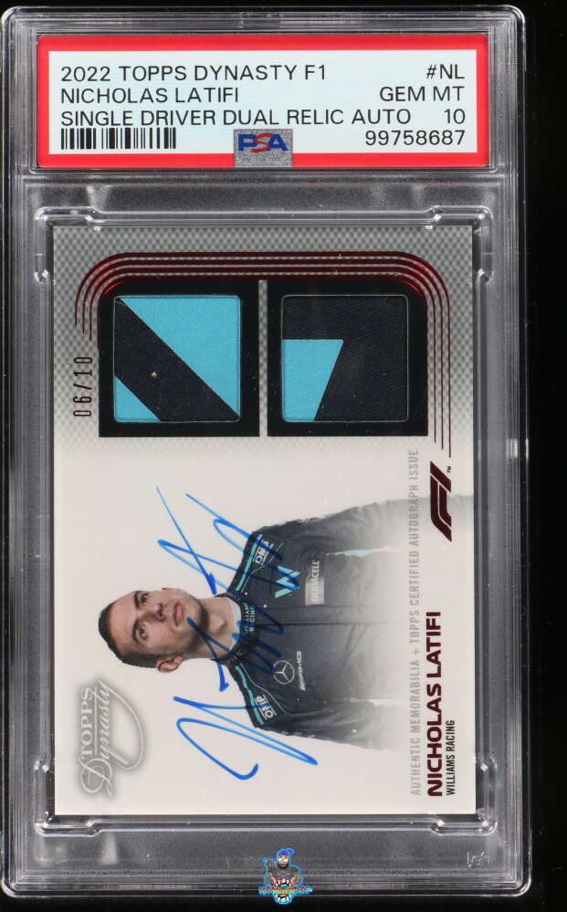 2022 Topps Dynasty Formula 1 Single Driver Dual Relic Autograph Nicholas Latifi #SDSRANL /10