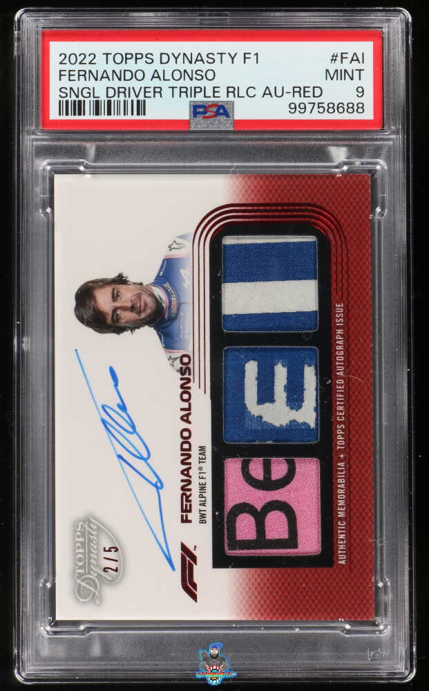 2022 Topps Dynasty Formula 1 Single Driver Triple Relic Autograph Red Fernando Alonso #SDTRAFAI /5