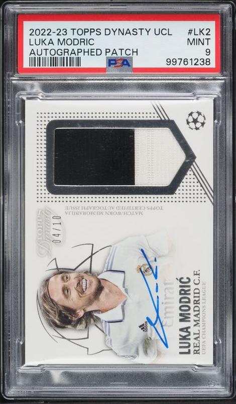 2022 Topps Dynasty UEFA Luka Modric PATCH AUTO /10 #AP-LK2 PSA 9 MINT