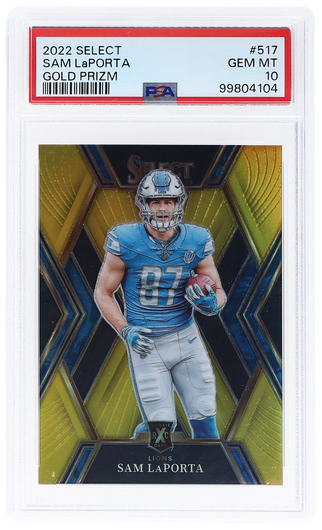 2022 Panini Select Xrc Prizm Redemption Gold Sam Laporta #517 /10