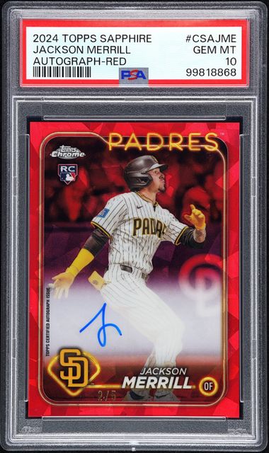 2024 Topps Chrome Sapphire Autograph Red Jackson Merrill #CSAJME /5