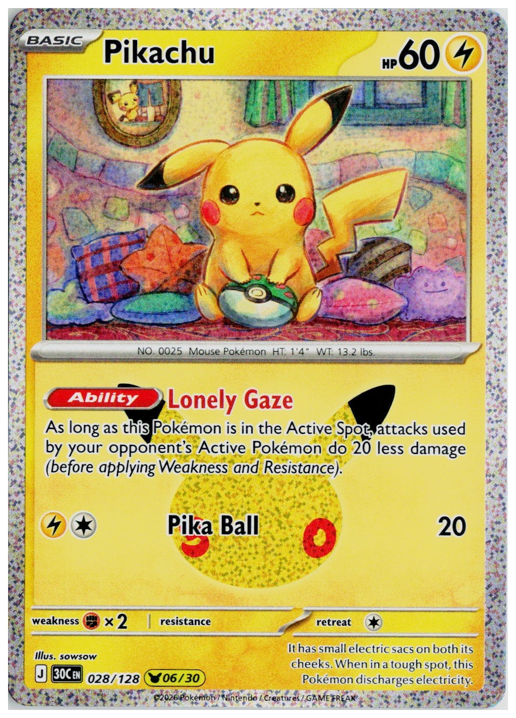 2026 Pokemon ME: 30th Celebration #028 Pikachu