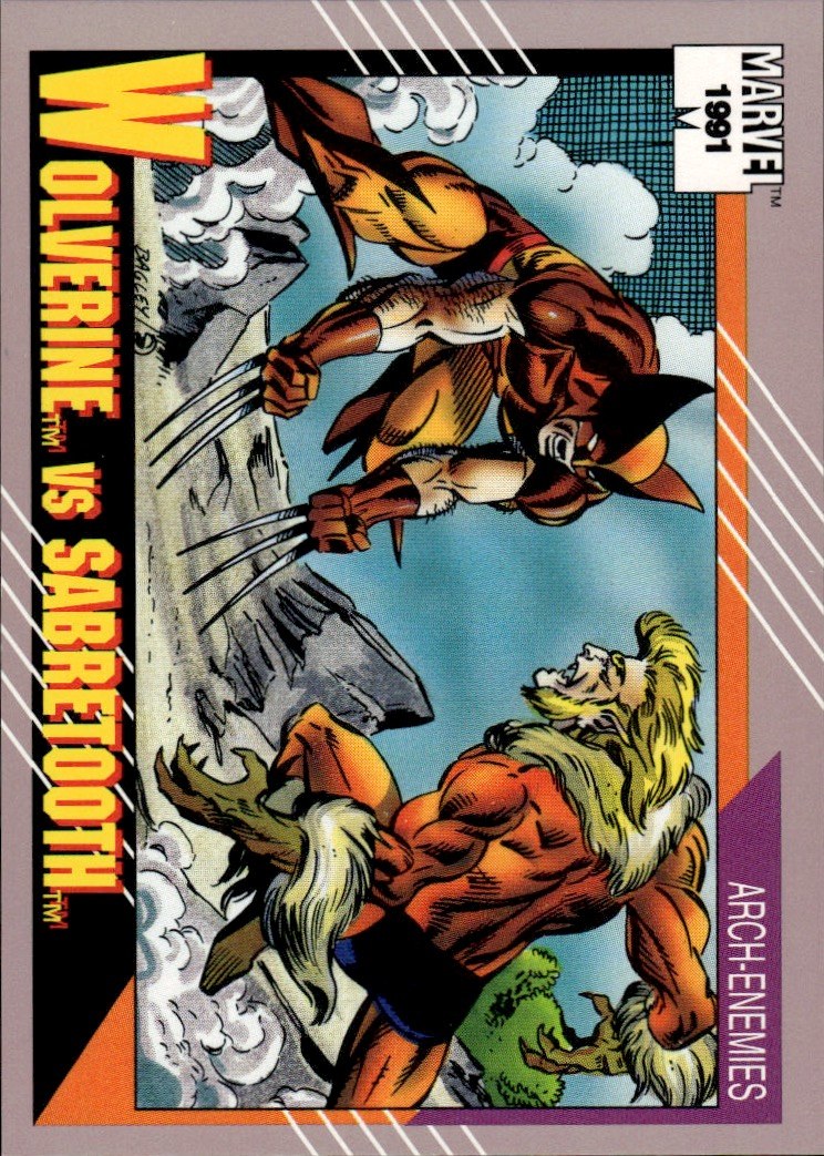 1991 Impel Marvel Universe II #93 Wolverine vs. Sabretooth