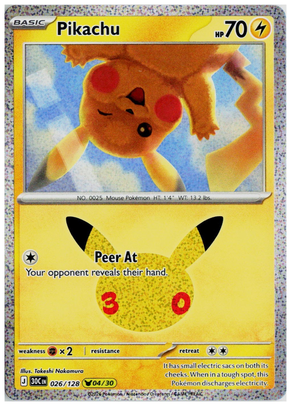2026 Pokemon ME: 30th Celebration #026 Pikachu