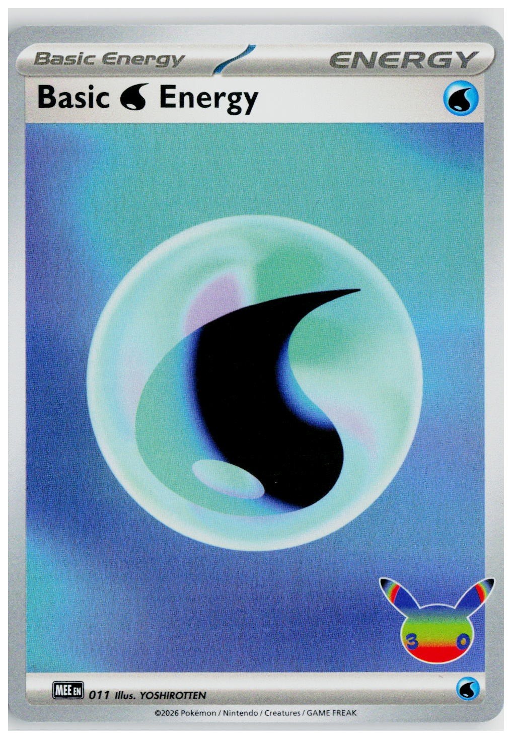 2026 Pokemon MEE: Mega Evolution Energies #011 Basic Water Energy