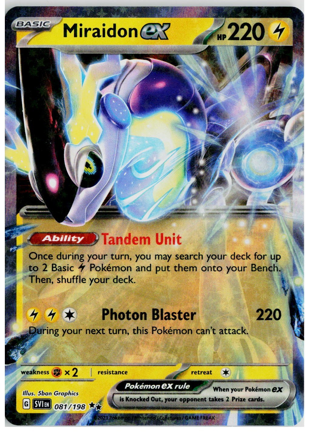 2023 Pokemon SV01: Scarlet & Violet Base Set #081 Miraidon ex