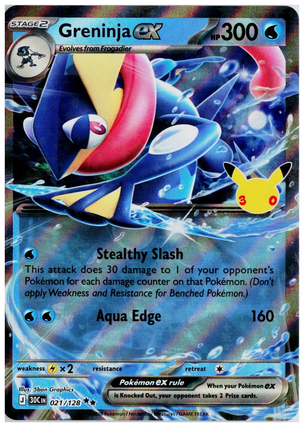 2026 Pokemon ME: 30th Celebration #021 Greninja ex