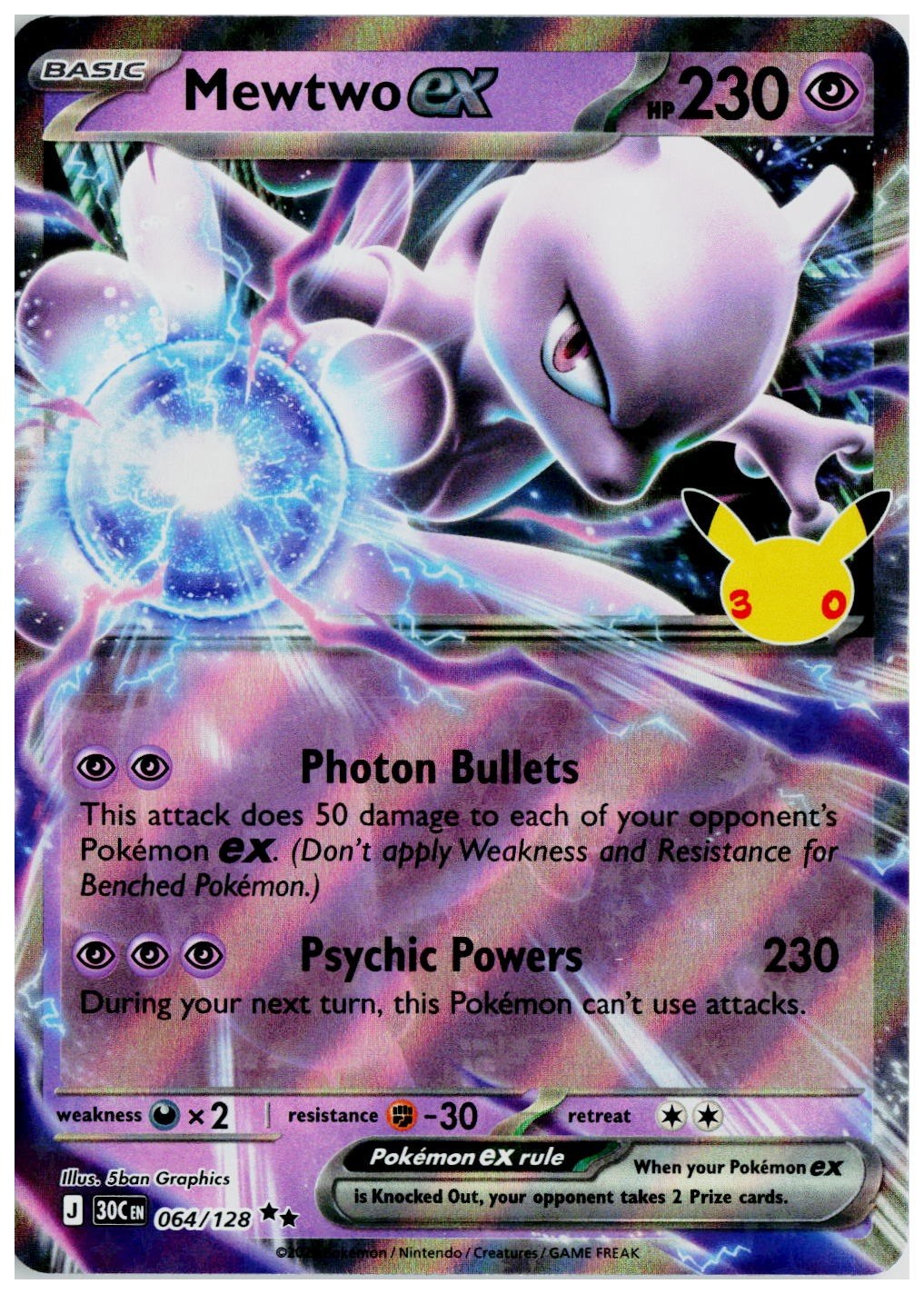 Pokemon 2026 ME: 30th Celebration #064 Mewtwo ex
