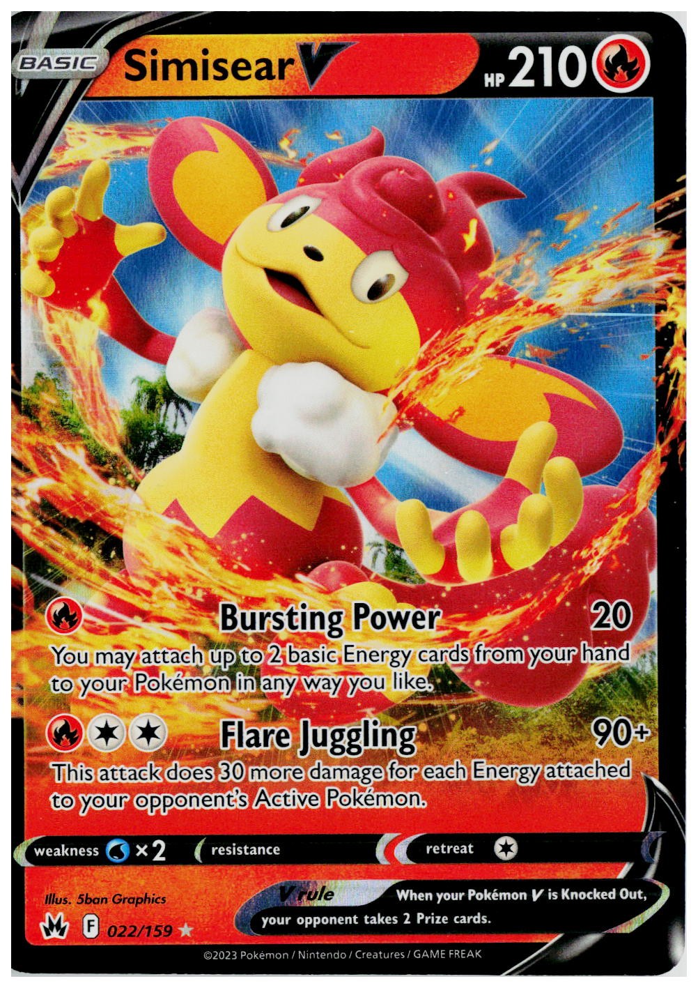 2022 Pokemon SWSH09: Brilliant Stars #027 Simisear V