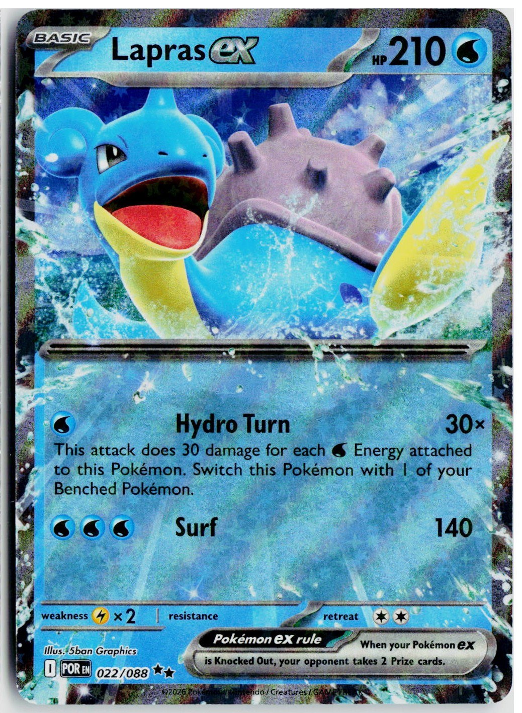 2026 Pokemon ME03: Perfect Order #022 Lapras ex