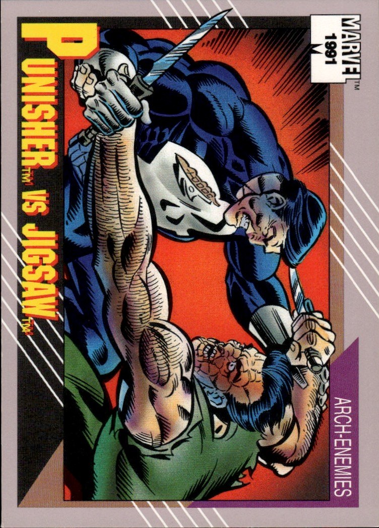 1991 Impel Marvel Universe II #100 Punisher vs. Jigsaw