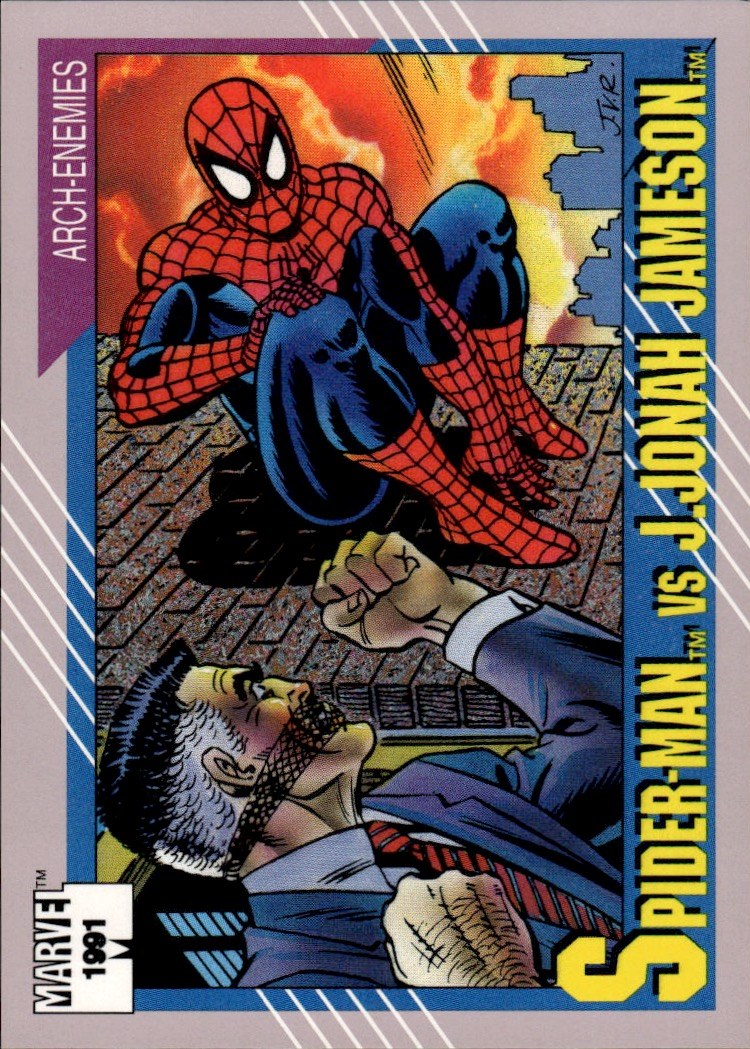 1991 Impel Marvel Universe II #121 Spider-Man vs. J. Jonah Jameson