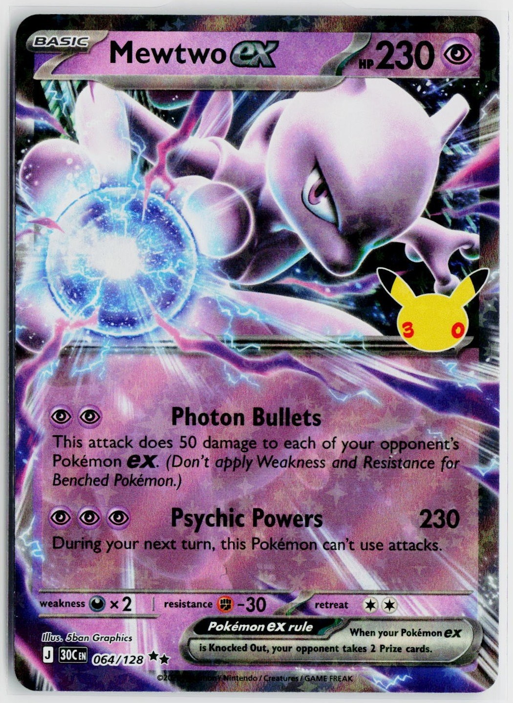 2026 Pokemon ME: 30th Celebration #064 Mewtwo ex