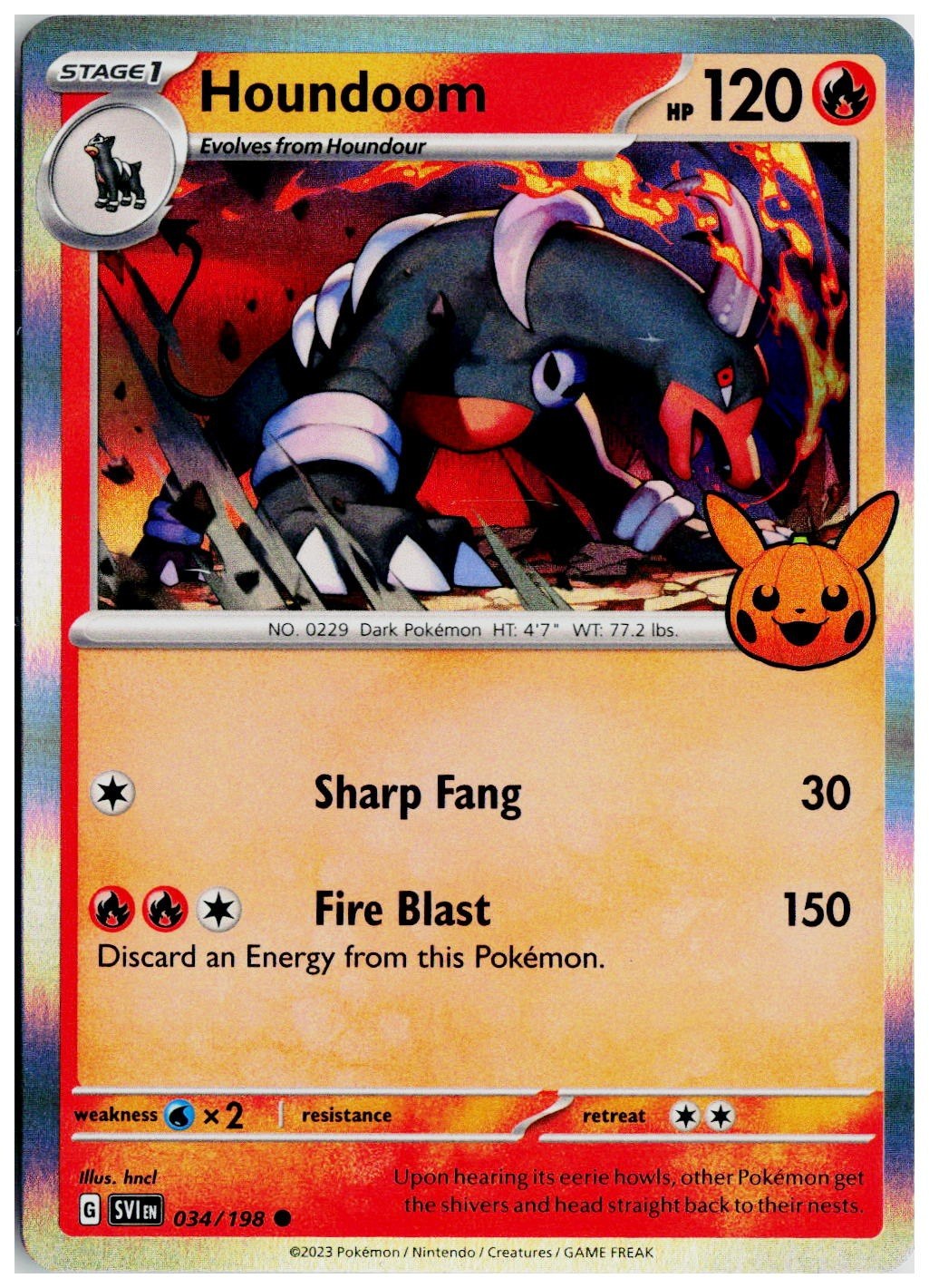 2023 Pokemon TTBB23: Trick or Trade BOOster Bundle #034 Houndoom