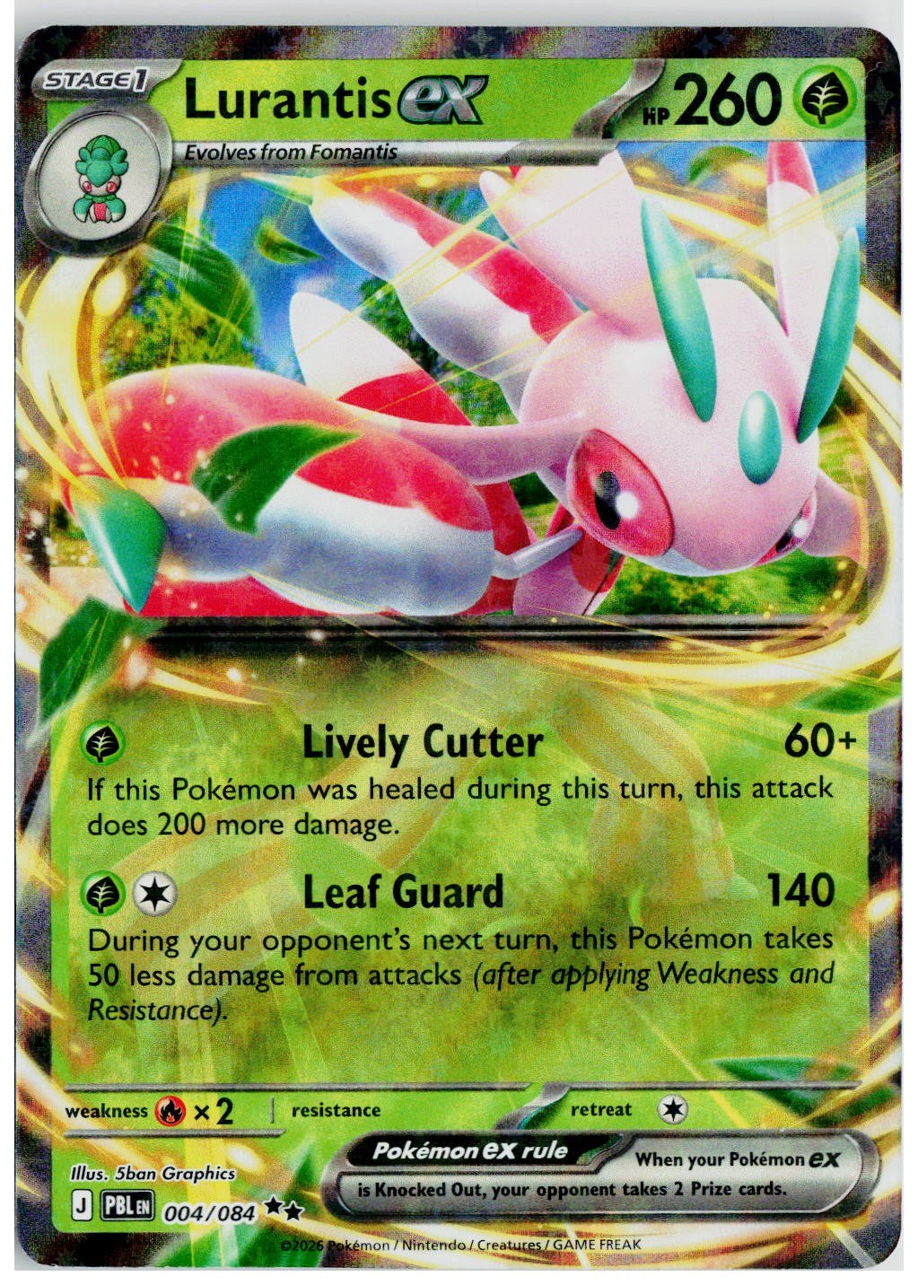 2026 Pokemon ME05: Pitch Black #004 Lurantis ex