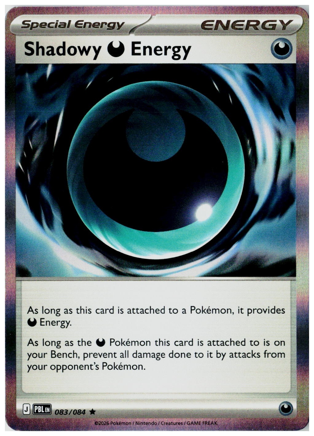 2026 Pokemon ME05: Pitch Black Special Shadowy Energy Holo #083 /84