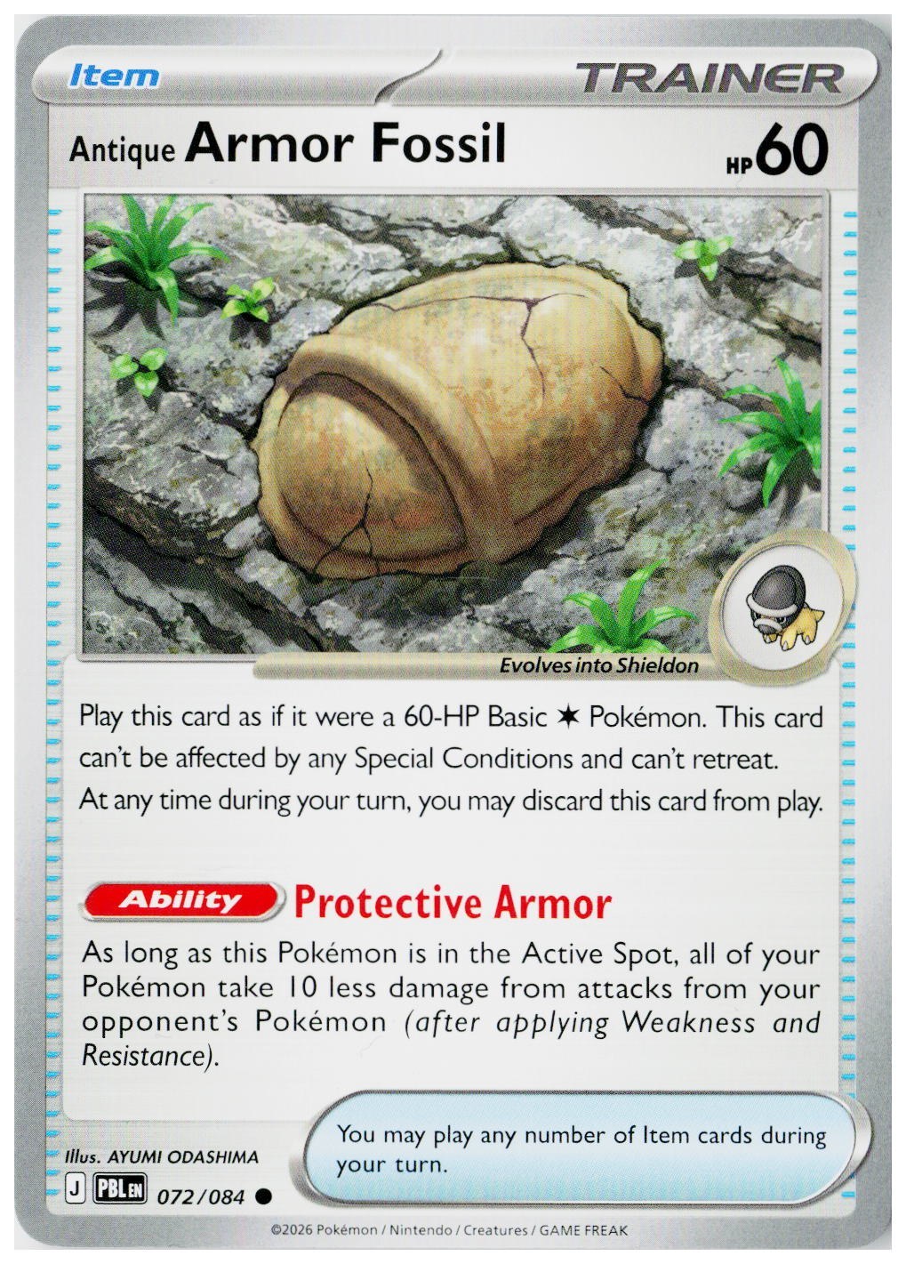 2026 Pokemon ME05: Pitch Black #072 Antique Armor Fossil